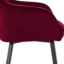 Dunkelroter Tischsessel aus Samt - Laydia