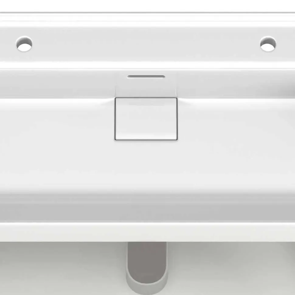 Dunkelroter Waschtisch für zwei Armaturen - Exeler