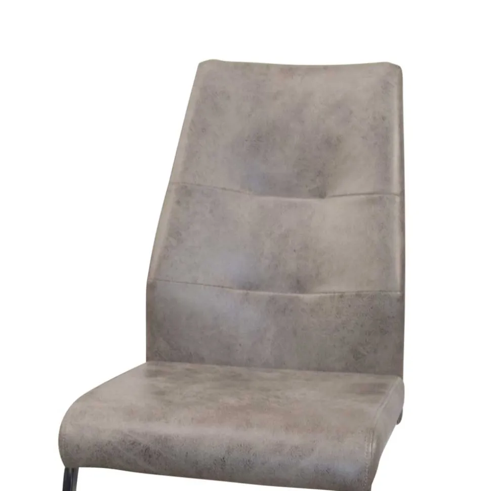 Dunkle Essgruppe mit Schwingstühlen - Basilico (fünfteilig)