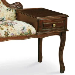 Dunkle Telefonbank im Barock Stil Magari mit floralem Muster