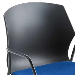 Dunkler Armlehnenstuhl mit Polstersitz Blau - Praggio