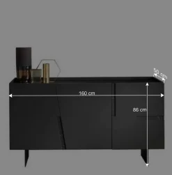 Dunkles Design Sideboard 160 cm breit - Dreamings
