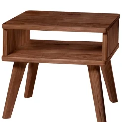 Dunkles Holzbett aus Nussbaum Massivholz - Vetonia