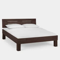 Dunkles Massivholz Bett Ceolata in Buche Wenge lackiert