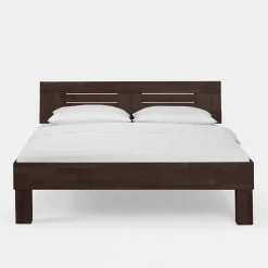 Dunkles Massivholz Bett Ceolata in Buche Wenge lackiert