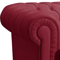 Echtleder Sessel in Rot - Geoloro