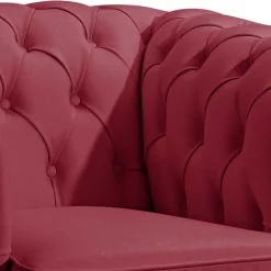 Echtleder Sessel in Rot - Geoloro