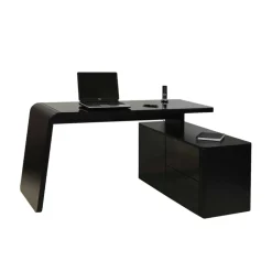 Eck PC Schreibtisch Cigemba in Schwarz