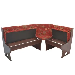 Eckbank Set in Nussbaum Braun mit Rot - Baltymore (vierteilig)