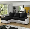 Eckbettsofa in Schwarz und Weiß - Togo