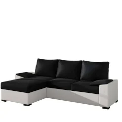 Eckbettsofa in Schwarz und Weiß - Togo