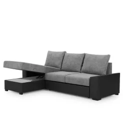 Eckbettsofa in Schwarz und Weiß - Togo