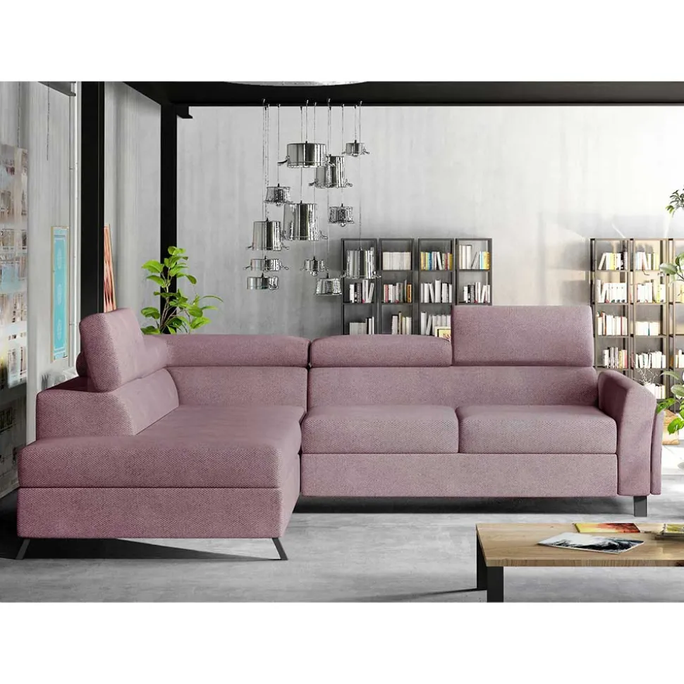 Eckcouch in Altrosa Samtbezug - Gina