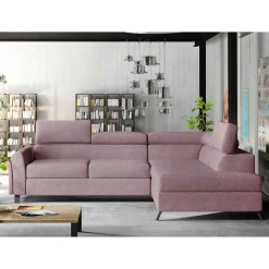 Eckcouch in Altrosa Samtbezug - Gina