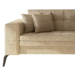 Eckcouch in Beige Strukturstoff - Karibia