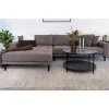 Eckcouch in Braun mit Schwarz - Jaturna