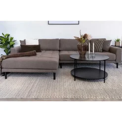 Eckcouch in Braun mit Schwarz - Jaturna