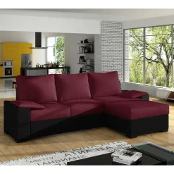 Eckcouch in Magenta und Schwarz - Piratro