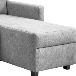 Eckcouch mit Bettfunktion in Silber Grau - Enzo