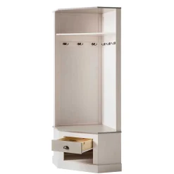 Eckgarderobe in Weiß mit Grau - Lucasario