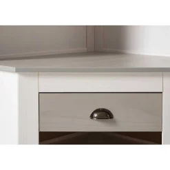 Eckgarderobe in Weiß mit Grau - Lucasario