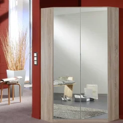 Eckkleiderschrank in Eiche Sägerau Optik - Fabricus