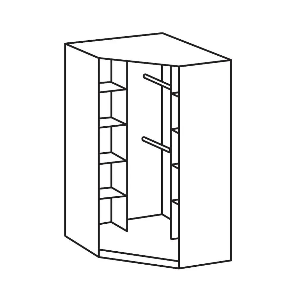 Eck-Kleiderschrank mit Spiegeltüren - Venture