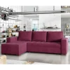 Eckschlafsofa in Bordeaux Rot Samt - Adelisa