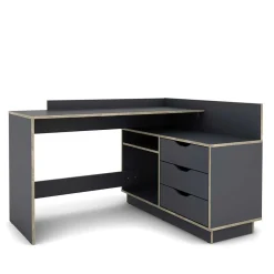 Eckschreibtisch in Anthrazit - Latina