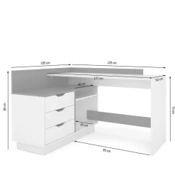 Eckschreibtisch in Anthrazit - Latina
