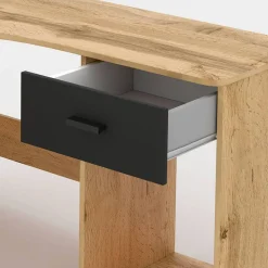 Eckschreibtisch in Wildeiche Optik & Schwarzgrau - Endra