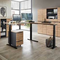 Eckschreibtisch mit T Gestell - Kuetra