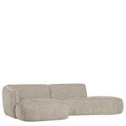 Ecksofa in Beige Webstoffbezug - Mauricios