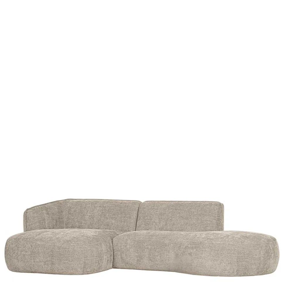 Ecksofa in Beige Webstoffbezug - Mauricios