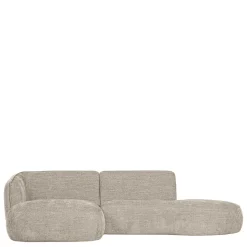 Ecksofa in Beige Webstoffbezug - Mauricios