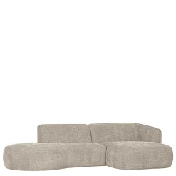 Ecksofa in Beige Webstoffbezug - Mauricios