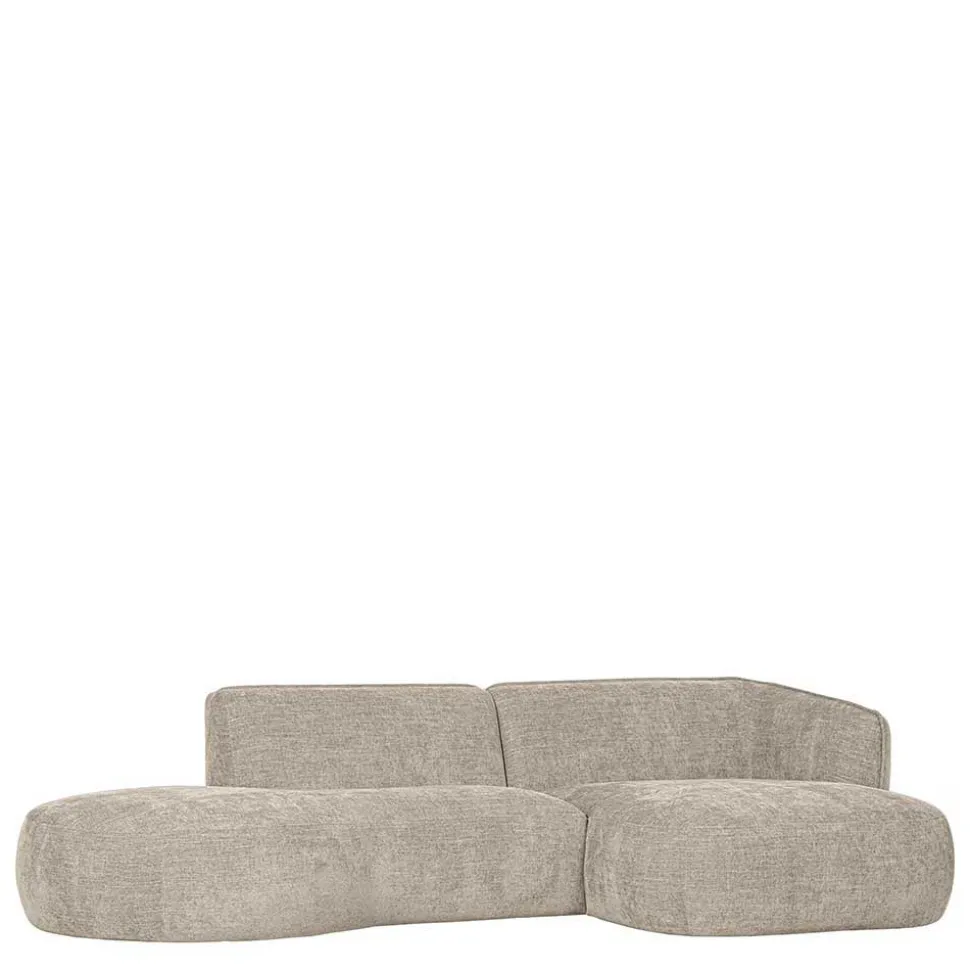 Ecksofa in Beige Webstoffbezug - Mauricios