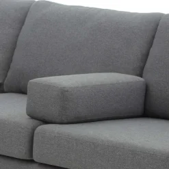 Ecksofa in Grau Stoff - Dreisitzer - Donnsai