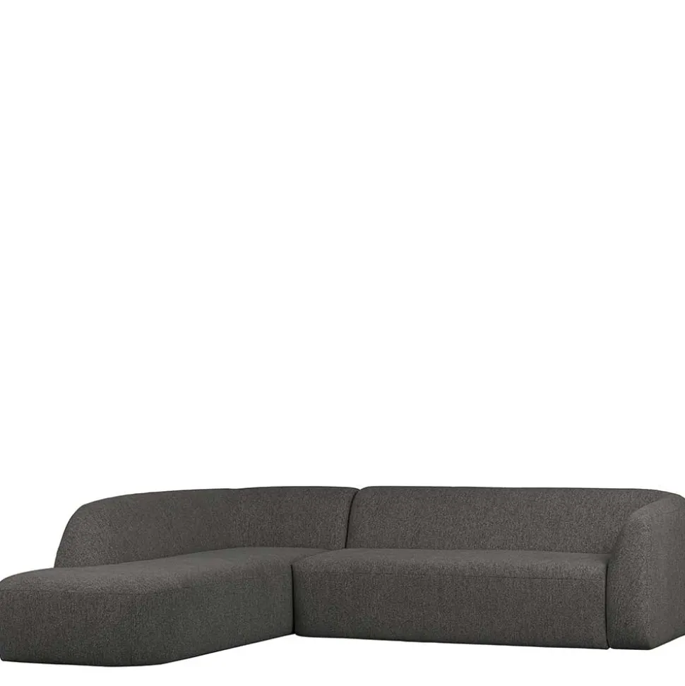 Ecksofa in Schwarzgrau Chenille - Barat