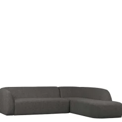 Ecksofa in Schwarzgrau Chenille - Barat