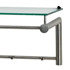Edelstahl Garderobe mit Glas Hutablage - Blevos