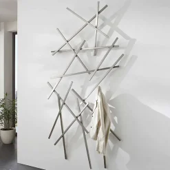 Edelstahl Garderobe mit zehn Haken - Shines