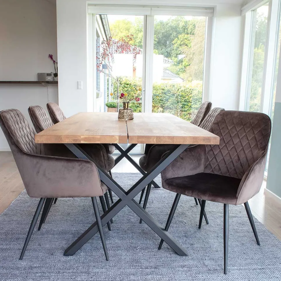 Edle Tischgruppe mit Samtsesseln - Dalma (siebenteilig)