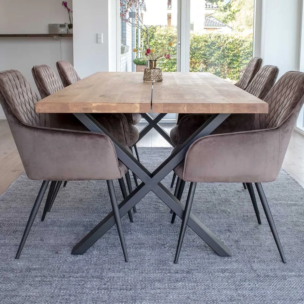 Edle Tischgruppe mit Samtsesseln - Dalma (siebenteilig)