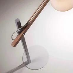 Edle Tischlampe in Weiß & Buche - Oregana