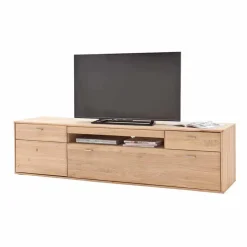 Edle Wohnwand in Eiche Bianco - Vernella (vierteilig)