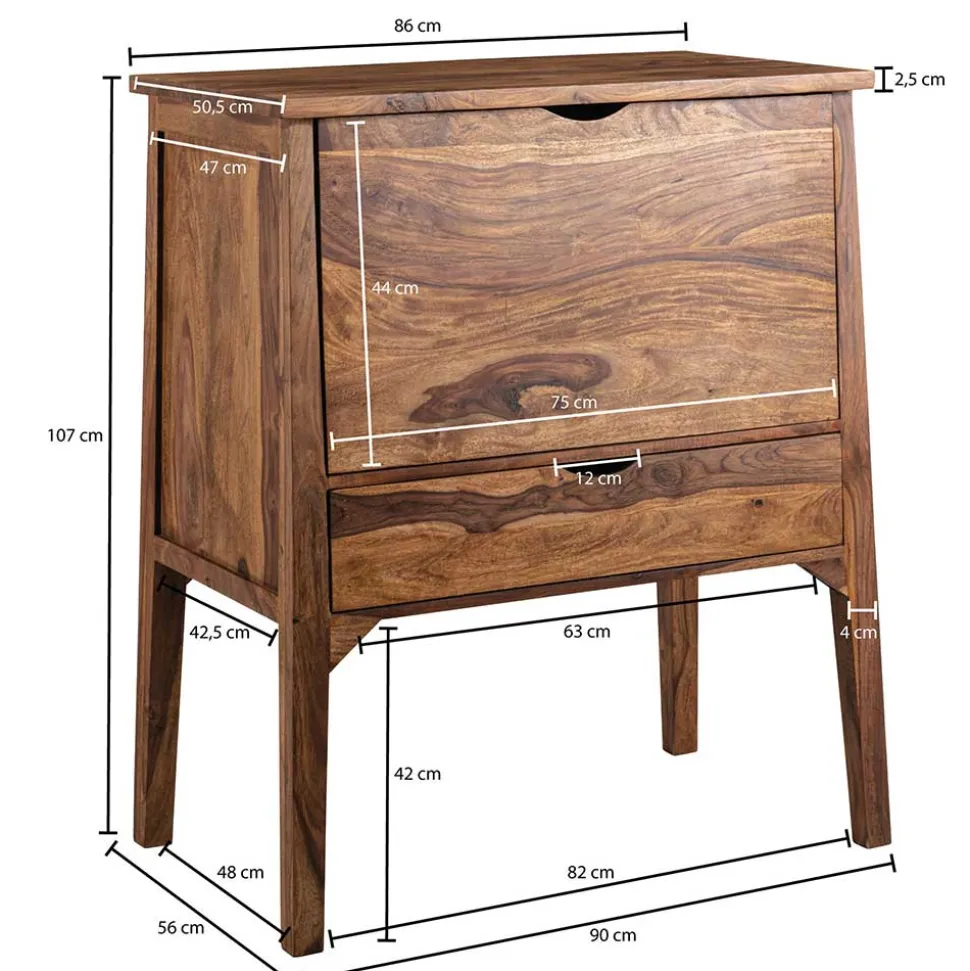 Edler Barschrank aus Sheesham Massivholz - Finaly