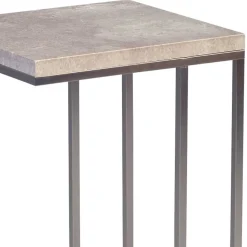 Edler Beistelltisch mit Platte Beton Look Perfecto & Gestell Edelstahl Optik