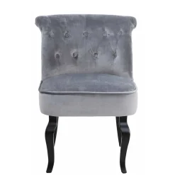 Edler Polsterstuhl in Samt Grau - Halcom