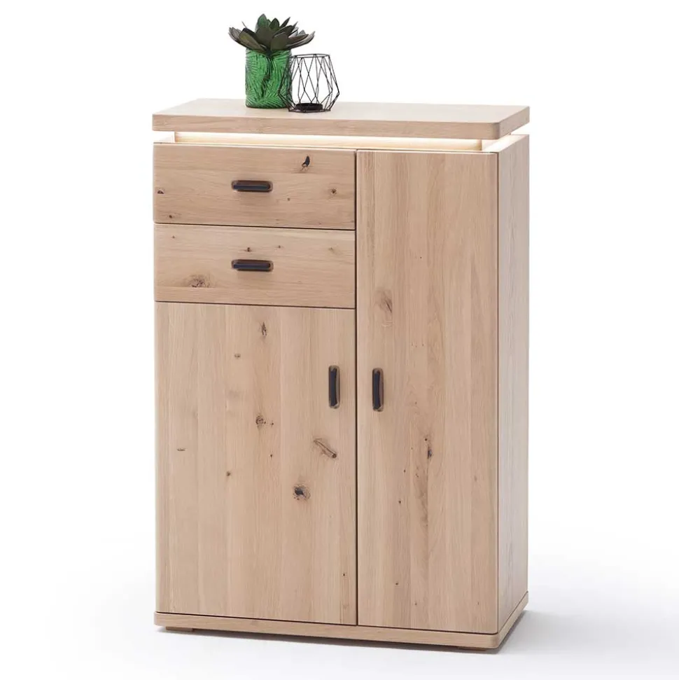 Eiche Bianco Flur Kommode mit LED Beleuchtung - Arkadiuz